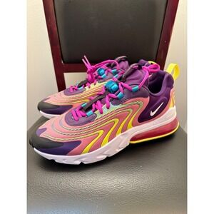 Nike Air Max 270 React Women Running Shoes Purple Pink Yellow Size 11.5